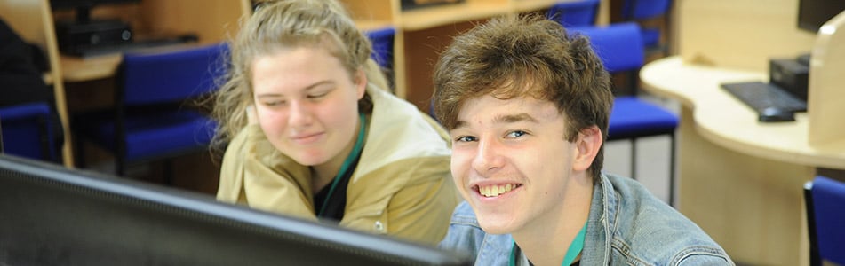Two students in the learn zone